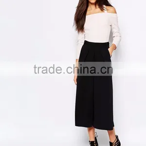 2016 Autumn Long Sleeve Sexy Women Bodysuit Plain White Halter Neck Off Shoulder Leotard In Rib Your Own Brand thumbnail-5