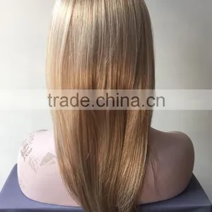 Best Selling Natrual Blonde Girls Hair Wig Silky Straight Lace Front Wigs For European Women thumbnail-2