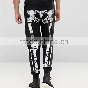 Custom Design Men Casual Pants Halloween Joggers With Skeleton Print Custom Print Cotton Leggings thumbnail-2