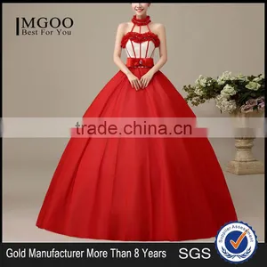 MGOO Dream Red Color Chinese Style Fairy Dancing Dress Halter Puff Prom Dress For Ladies L000122 thumbnail-1