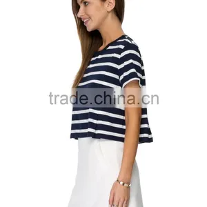 Crop Custom Slim Fit Tee Printed White Line thumbnail-2