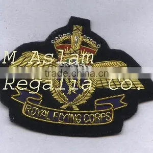 Hand Embroidery Badge,Flying Crops Bullion Wire Badge thumbnail-1