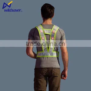 High Visibility Mesh Night Work Safety Vest With LED Lights thumbnail-5