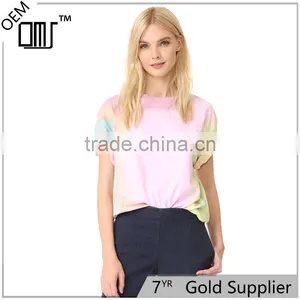2017 OEM Slouchy Faded Tie-dye Ribbed Neckline Shirt Womens thumbnail-1