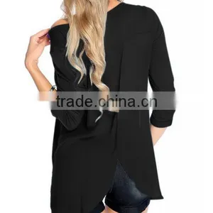 Sleeve Coat Loose Big Yards of Irregular Joker Lady T-shirt thumbnail-3