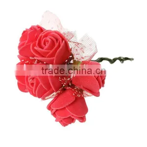 Poly Ethylene Foam Artificial Rose Flower Decoration Millinery Red 8.0cm(3 1/8"), 1 Packet(Approx 144 PCs/Packet) thumbnail-1