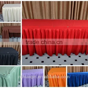 Wedding Table Skirting Satin Box Pleats Table Skirt thumbnail-1