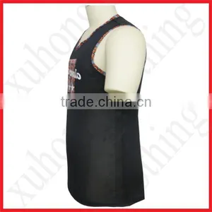 New Fashion O-neck Printing Black T-shirt Without Sleeves thumbnail-3