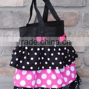 Latest Women Printed Pattern Cotton Tote Bag Beautiful Ruffle Tote Bag thumbnail-2