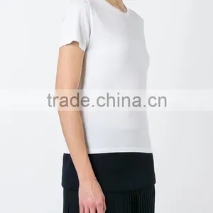 Oem Short Sleeve O Neck Blank Plain T Shirts Clothes for Women,Womens Pure White Cotton Plain T-Shirts for Printing thumbnail-4