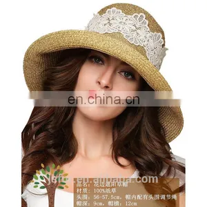 Wholesale Fashion Casual Summer Sunscreen Women Straw Hat thumbnail-2