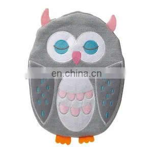 Knit Materails Grey Color Owl Shape Hot Water Bottle Cover for Kids thumbnail-1