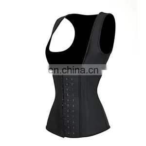 Latex Rubber Black 9 Steel Boned Figure Shaping Women Buckle Corset Women thumbnail-2