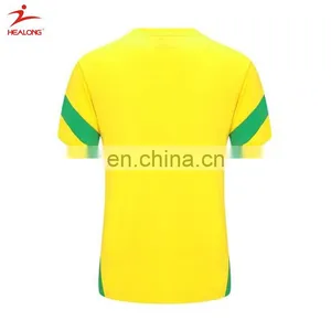 Healong Wholesale Sublimation Yellow Customised Soccer Jerseys Soccer Uniforms thumbnail-2