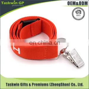 Cheap Custom Heat Transfer Red Polyester Lanyards no Minimum Order Lanyards thumbnail-1