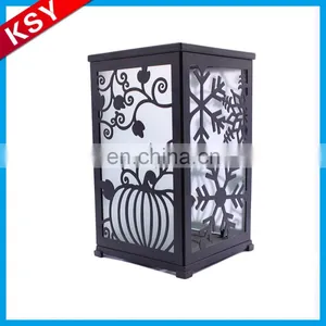 Fashionable Volume Supply Silver Small Metal Glass Candelabra Antique Lanterns Candle Holder thumbnail-2