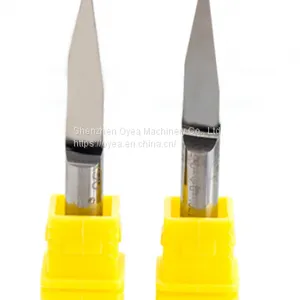 6mm Flat Bottom Engraving Bits 45-50mm Lengthened CNC Router Tools V Carbide Carving Cutters thumbnail-3