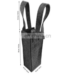 Eco-friendly Wine Holder Bag Felt Printed Christmas Logo Leather Cutting Logo thumbnail-5