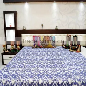 Unique Kantha Work Decorative Cotton Blanket Ethnic Handmade Vintage Quilt Throw Cotton Kantha Work Tapestery thumbnail-1