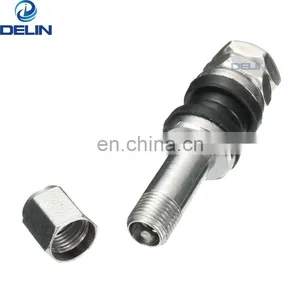 Chrome TR43E TR48E Metal Clamp-in Motorcycle Tubeless Tyre Valve Stem Wheel Schrader Valves thumbnail-3