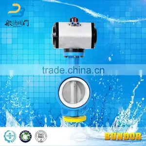 DN40-800 Cast Iron Wafer Connection Pneumatic Butterfly Valve With Prices thumbnail-1