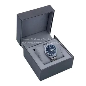 Luxury Black Rigid Cardboard Paper Watch Box Cases Customizable Watch Gift Packaging Box With Logo thumbnail-1