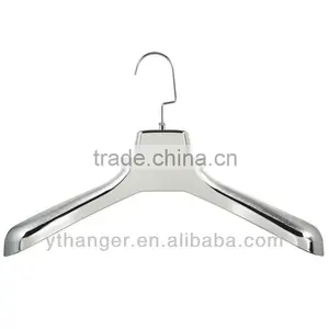 PL-57 Big Plastic Hanger Flocked White Velvet Suit Hanger Prtint Logo thumbnail-1