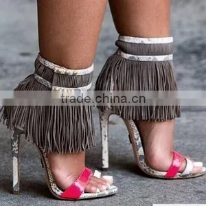 C89232A New Fashion Lady High Heel Shoes Women Tassel Shoes thumbnail-1
