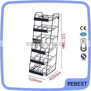 Metal Iron Newspaper Floor Standing Display Rack thumbnail-1