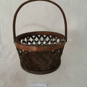 Wholesale Square Shaped Wood Chip Basket For Flower Garden Basket thumbnail-3