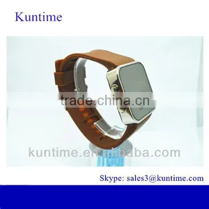 Mirror Face Led Watch for Young Women With Silicone Band, Bright Led Lights,alloy Watch Case thumbnail-1