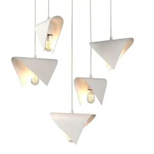Folded Iron Petal Pendant – White, E27, Custom Quantity thumbnail-4