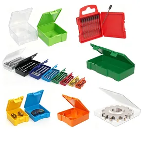 Spade Drill Inserts and Micro Longer Tools Square Rectangular Hinged Lid Plastic PP Clear Storage Multi Boxes thumbnail-1