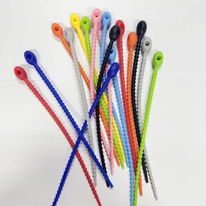 12-Pack Reusable Silicone Cable Ties 6-Inch Colored Self-Locking Cord Organizer Straps for Fastening Wire Management USB Data Cable Storage thumbnail-4