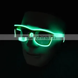 Light up EL Wire Framed Glasses (Black Frames With Clear Lenses) for Parties thumbnail-1