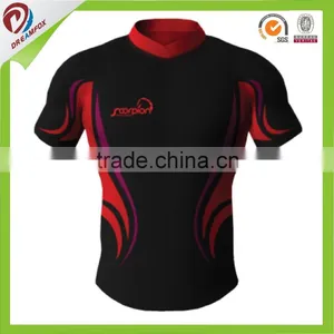 No MOQ Subliamtion Rugby Shirt Blue and Red, Rugby Jersey South Africa thumbnail-1