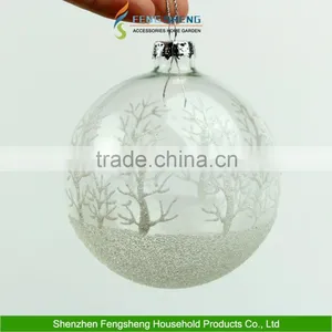 Christmas Clear Glass Baubles Etched Sparkling Vintage Decorations thumbnail-6