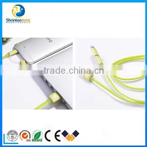 2 in 1 USB 2.0 Intelligent Sync Data Cable USB Cable With LED thumbnail-2