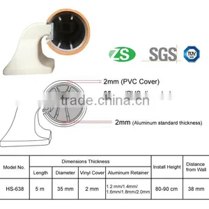 Aluminum+pvc Wall Mounted Colorful New Design High Quality Corridor Handrail thumbnail-6