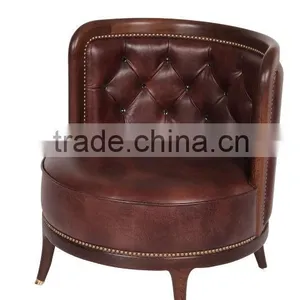 Modern Style Teak Solid Wood Sofa Designs With Leather Set thumbnail-5