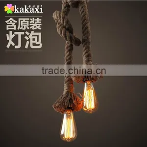 Retro DIY Art Hemp Rope Pendant Light 250cm Creative Art Chandelier E27 Lamp Length Can be Customized thumbnail-1