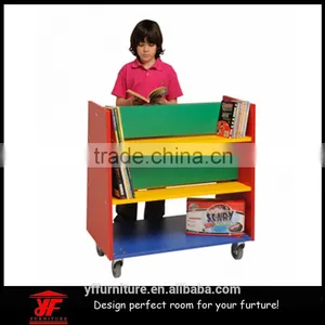 Small Size Mobile Storage Rack Kindergarten Children Book Shelf for Kids thumbnail-1