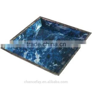 Oceanic Style Glass & Wood Decorative Tray With Multifunctional Uses for Home/ Fruit/wedding thumbnail-5