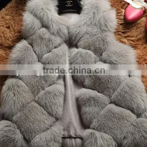Hotsale Real Pink Fox Fur Vest,Fur Vest Form China With Quality Pink Fox Pelt Plates thumbnail-2