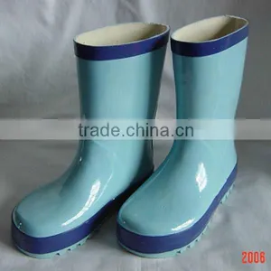 New Children Plain Waterproof Rainboots Green/Blue/Red/Pink Rubber Boots thumbnail-2