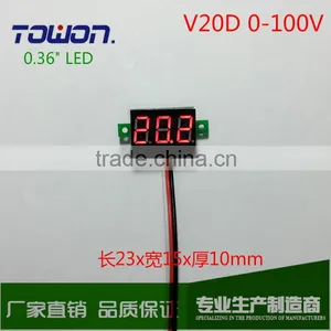 Digital Voltmeter 100V DC Three Bit Red Green Blue 0.36 " LED Voltage Meter With Reverse Connection Protection thumbnail-1
