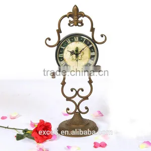 Vintage Retro Gold Floor Standing Metal Clock for Decorative thumbnail-1