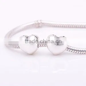 2016 NEW Authentic 925 Sterling Silver Heart Clip Charm Bead Fit European Style Bracelets and Necklaces thumbnail-2