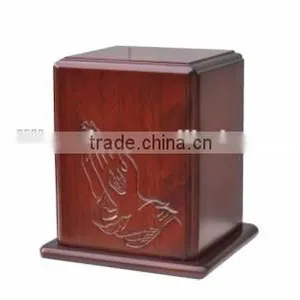 Solid Wooden Urn Cremation Mahogany Color thumbnail-1