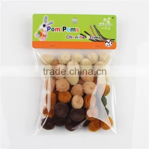 Factory Supply DIY Crafts Brown Series Pompoms Toys for Kids or Wedding Party Decoration thumbnail-1